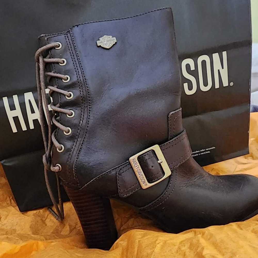 Harley-Davidson High-Heel Leather Boots